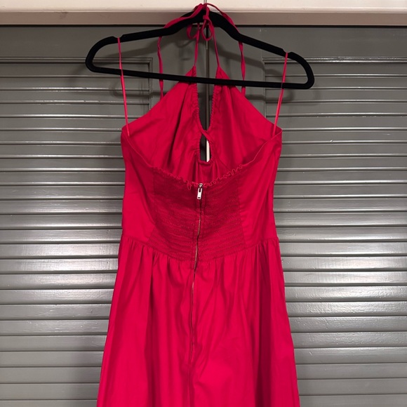 Reformation Stassie Halter Neck Dress in Red - Picture 6 of 8